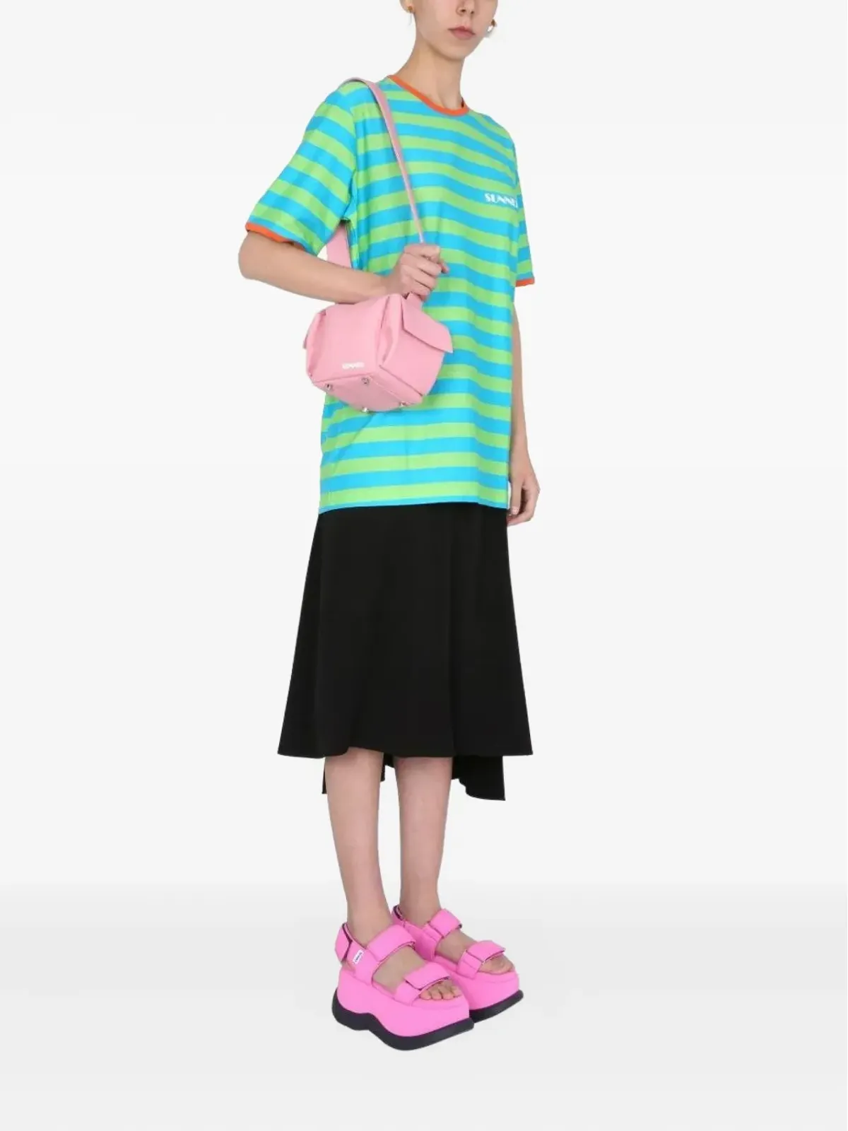 Sunnei x Biffi ストライプ柄クルーネックTシャツ - 画像2