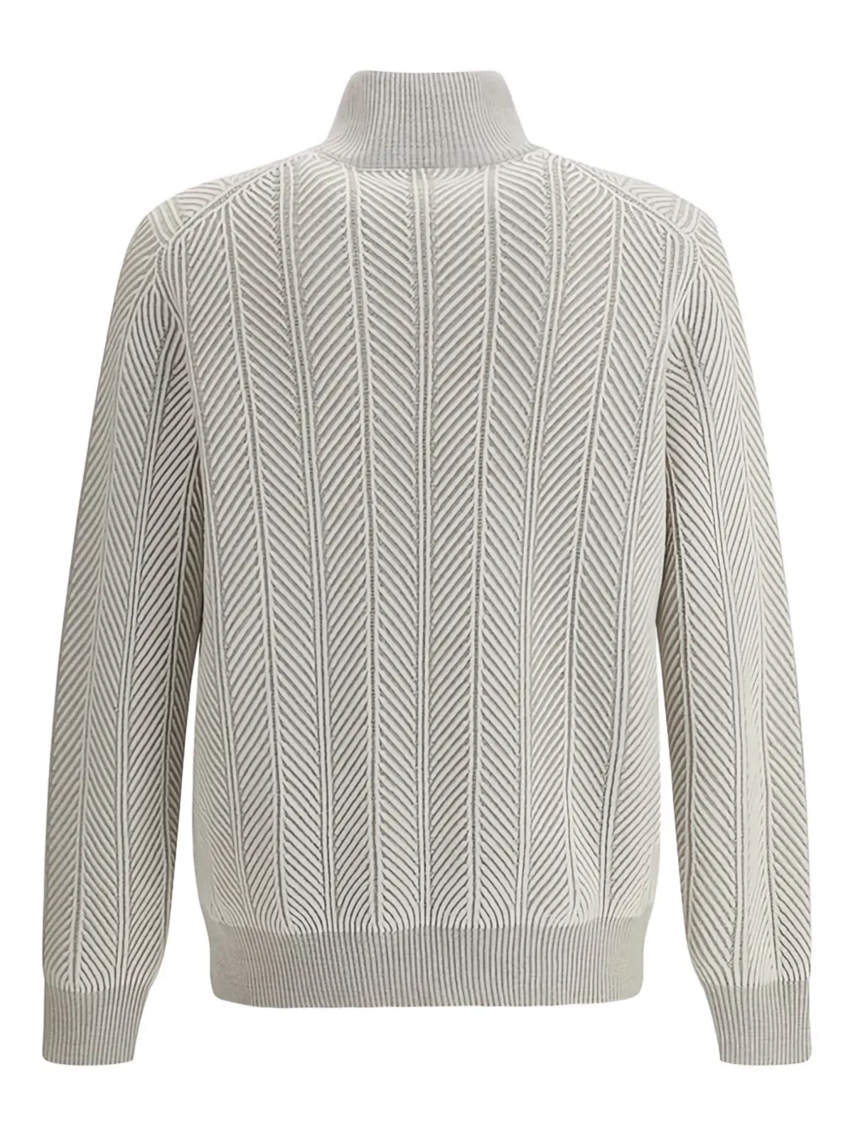 Brunello Cucinelli ヘリンボーン タートルネック セーター - 画像2