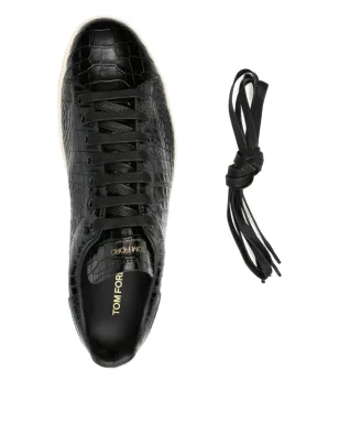 TOM FORD クロコダイル型押しレザー スニーカー - サムネイル4