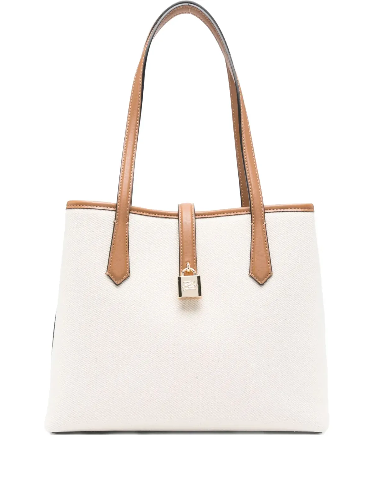 Karl Lagerfeld padlock leather-trimmed tote bag - 画像1