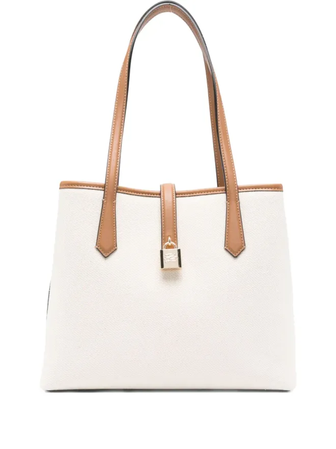 Karl Lagerfeld Karl Lagerfeld padlock leather-trimmed tote bagの商品画像