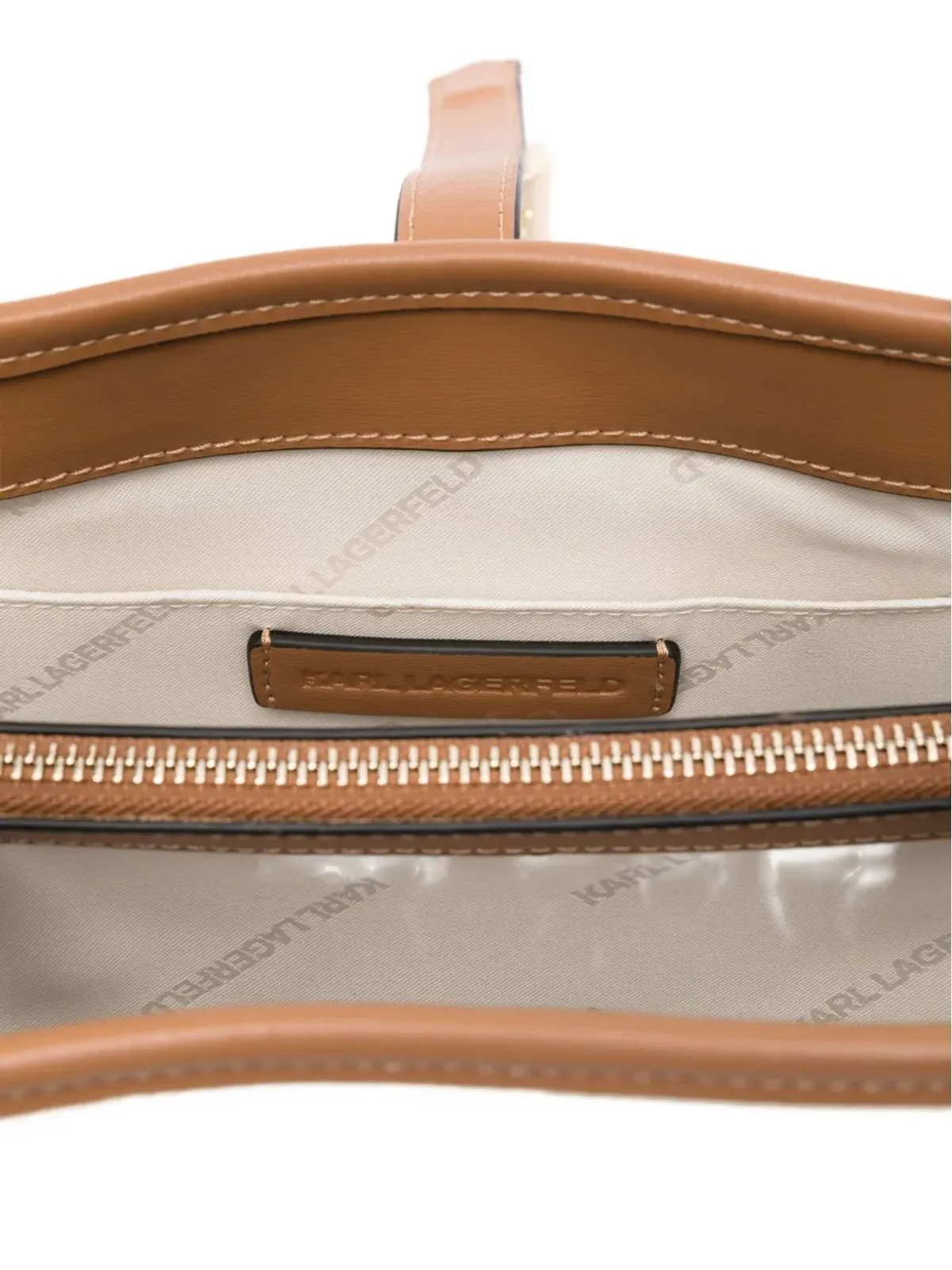 Karl Lagerfeld padlock leather-trimmed tote bag - 画像5