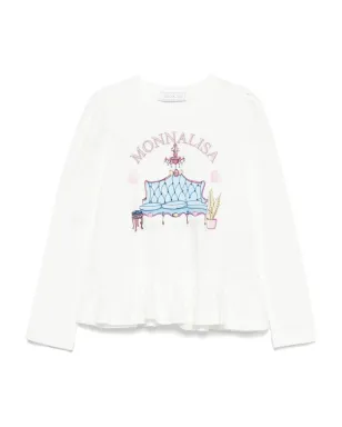 Monnalisa グラフィックプリント入りフリルTシャツ - サムネイル1