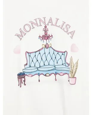 Monnalisa グラフィックプリント入りフリルTシャツ - サムネイル3
