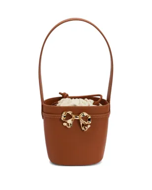 Self-Portrait ボウ装飾バケットバッグ ブラウン - サムネイル1