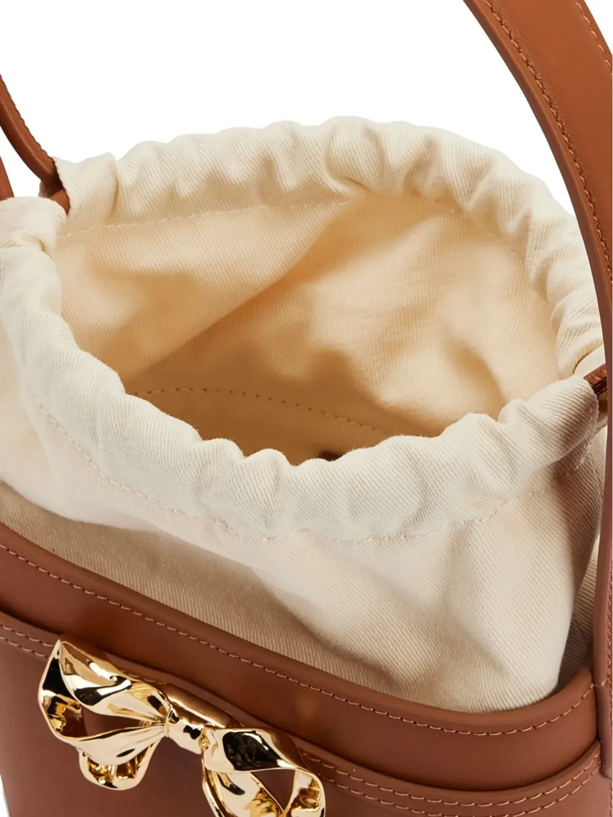 Self-Portrait ボウ装飾バケットバッグ ブラウン - 画像5