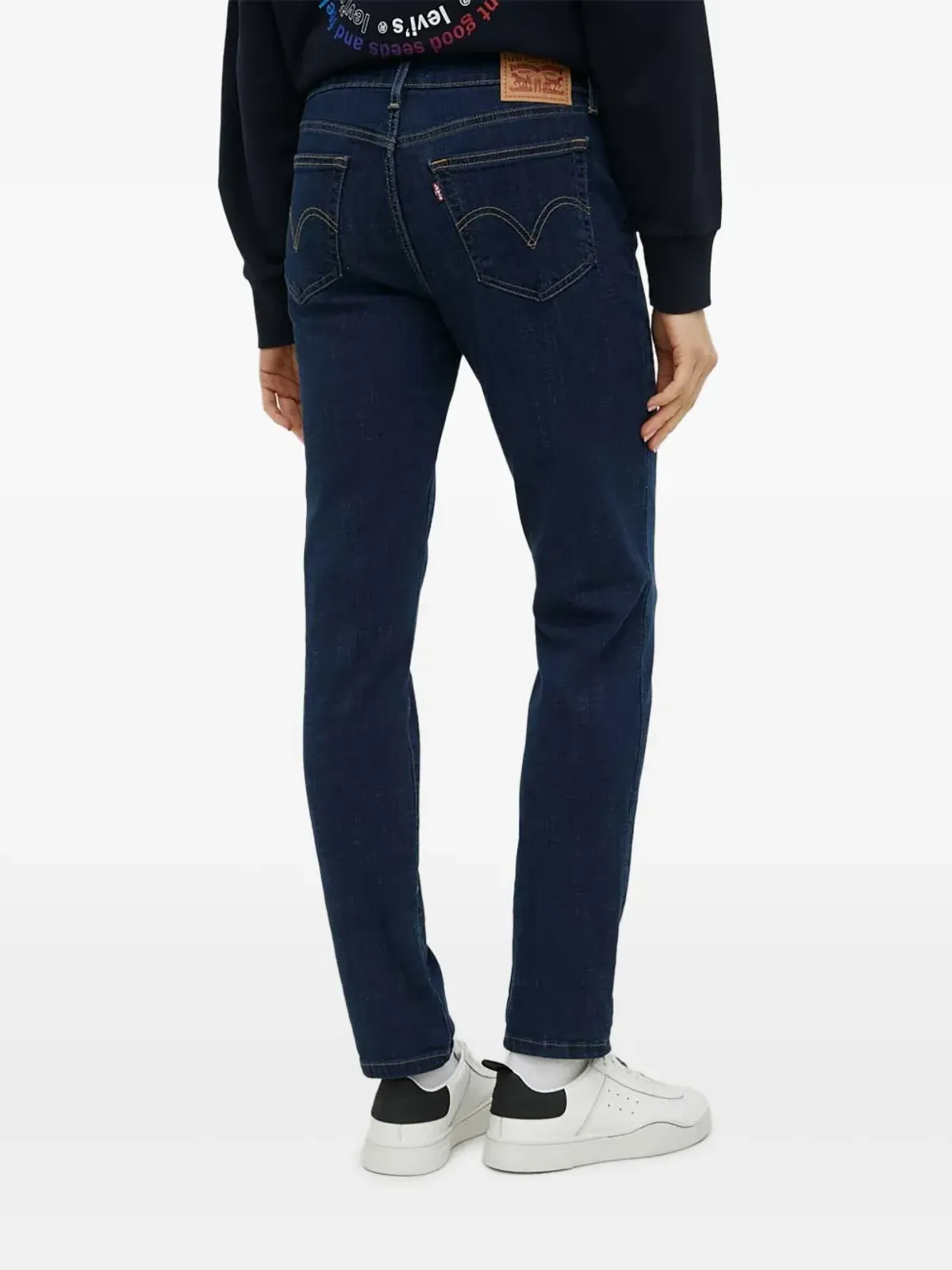 Levi's コントラストステッチ デニムパンツ ブルー - 画像2