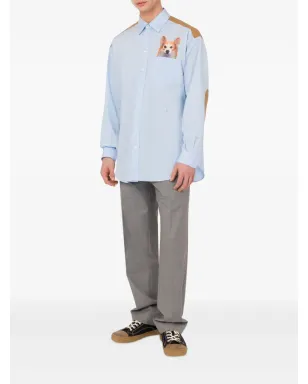 Moschino 犬モチーフ コットンシャツ - Blue - サムネイル2