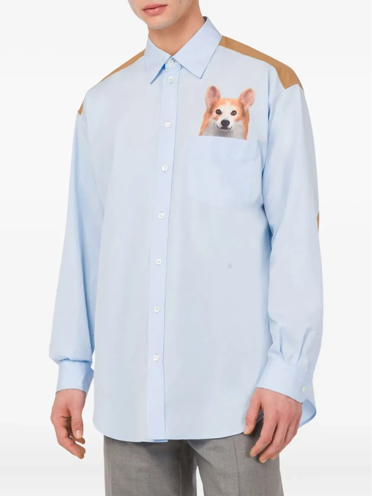 Moschino 犬モチーフ コットンシャツ - Blue - 画像3