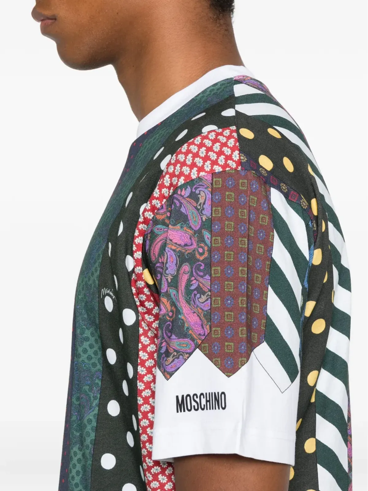 Moschino タイプリント パッチワーク Tシャツ - 画像4