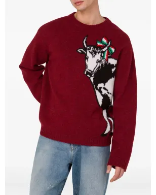 Moschino 牛モチーフジャンパー - レッド - サムネイル3