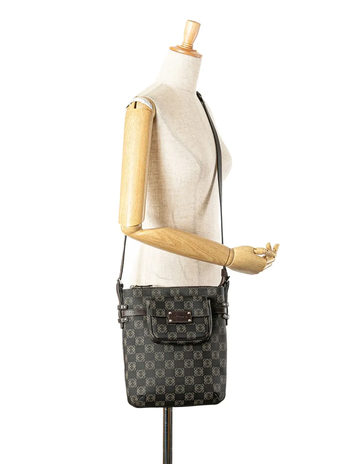 Loewe Vintage 2007 Anagram コーティッドキャンバス クロスボディバッグ - ブラウン - 画像2
