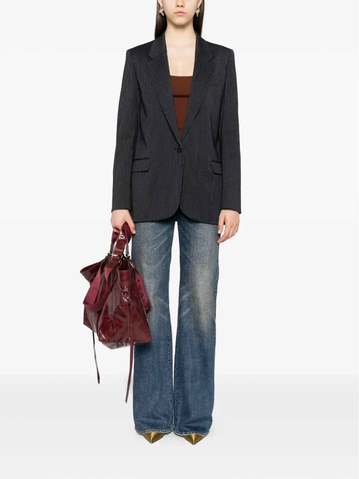 ISABEL MARANT ピンストライプ シングルブレスト ブレザー - 画像2