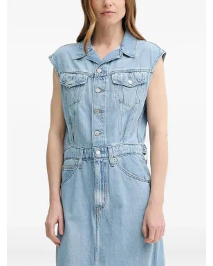 Levi's ノースリーブ ボタン留め デニムドレス ブルー - サムネイル1