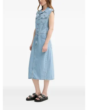 Levi's ノースリーブ ボタン留め デニムドレス ブルー - サムネイル2