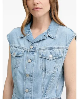 Levi's ノースリーブ ボタン留め デニムドレス ブルー - サムネイル4