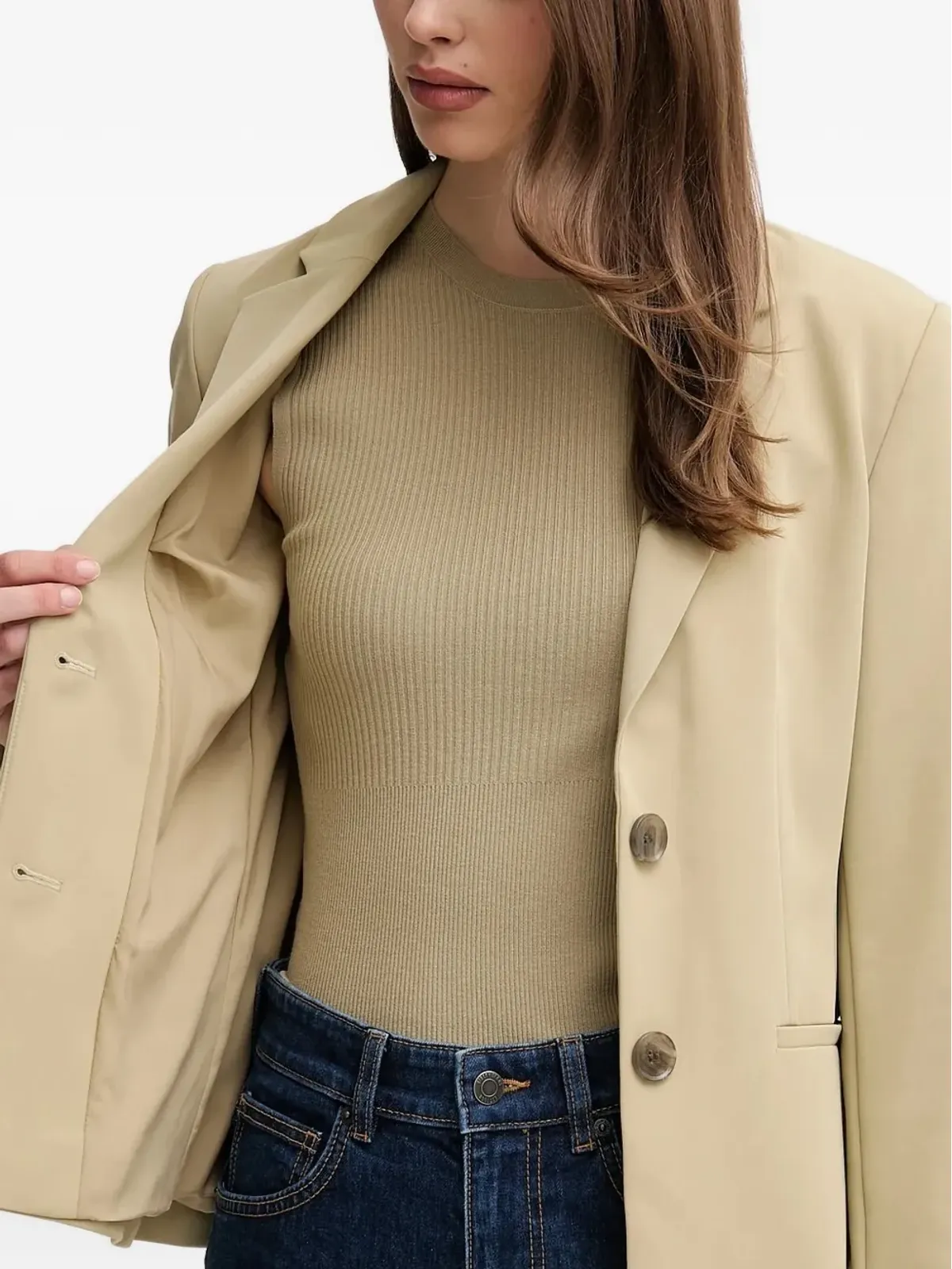 Sisley ノッチド・ラペル ボタンブレザー - 画像4