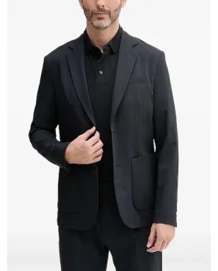 Sisley patch-pocket single-breasted jacket - Blue - サムネイル1