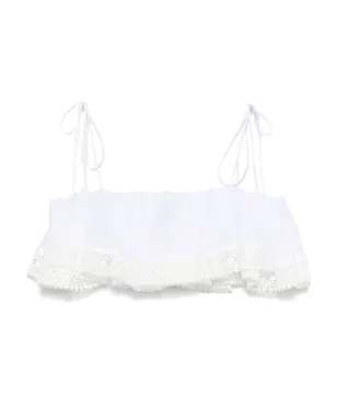PNK レーストリム付きコットントップス - White - サムネイル2