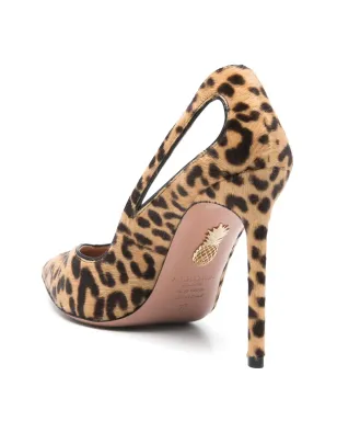 Aquazzura ブラウン レオパード柄 カットアウト パンプス - サムネイル3