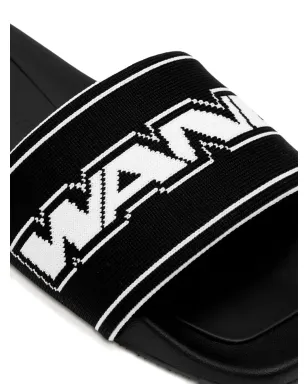Alexander Wang ロゴストラップサンダル ブラック - サムネイル3
