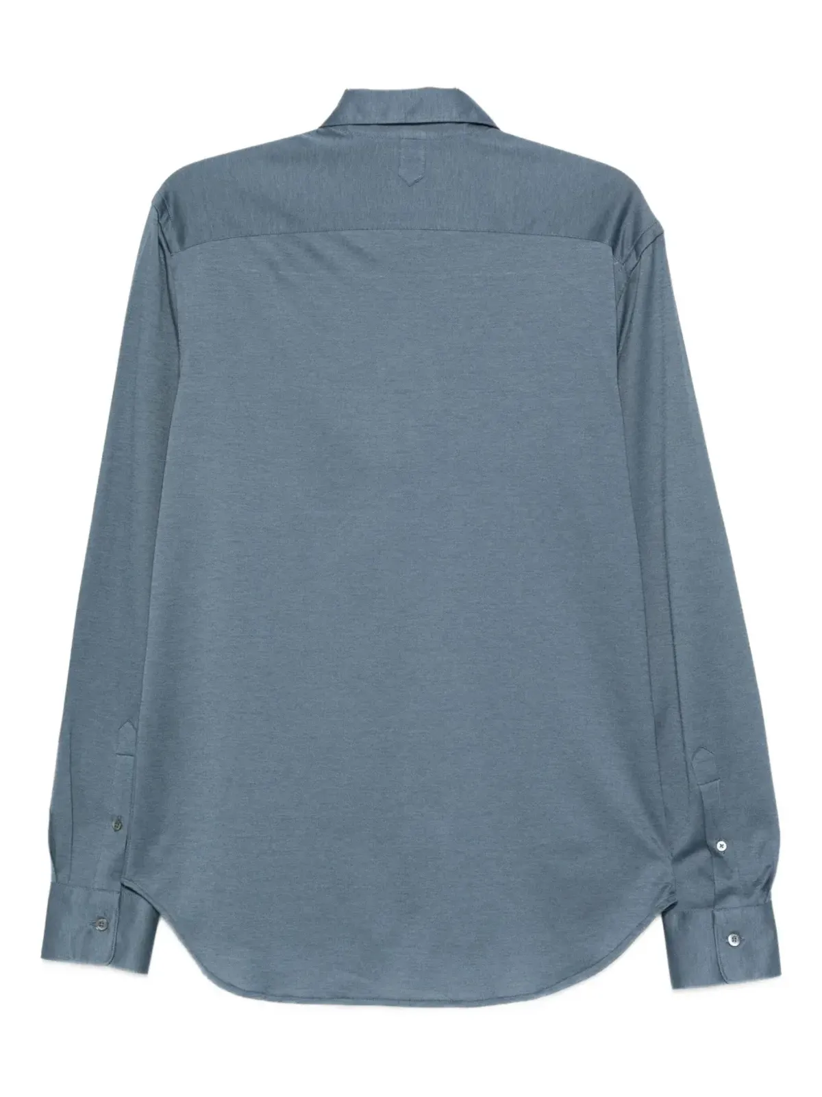 Canali long-sleeve cotton-blend shirt - Blue - 画像2