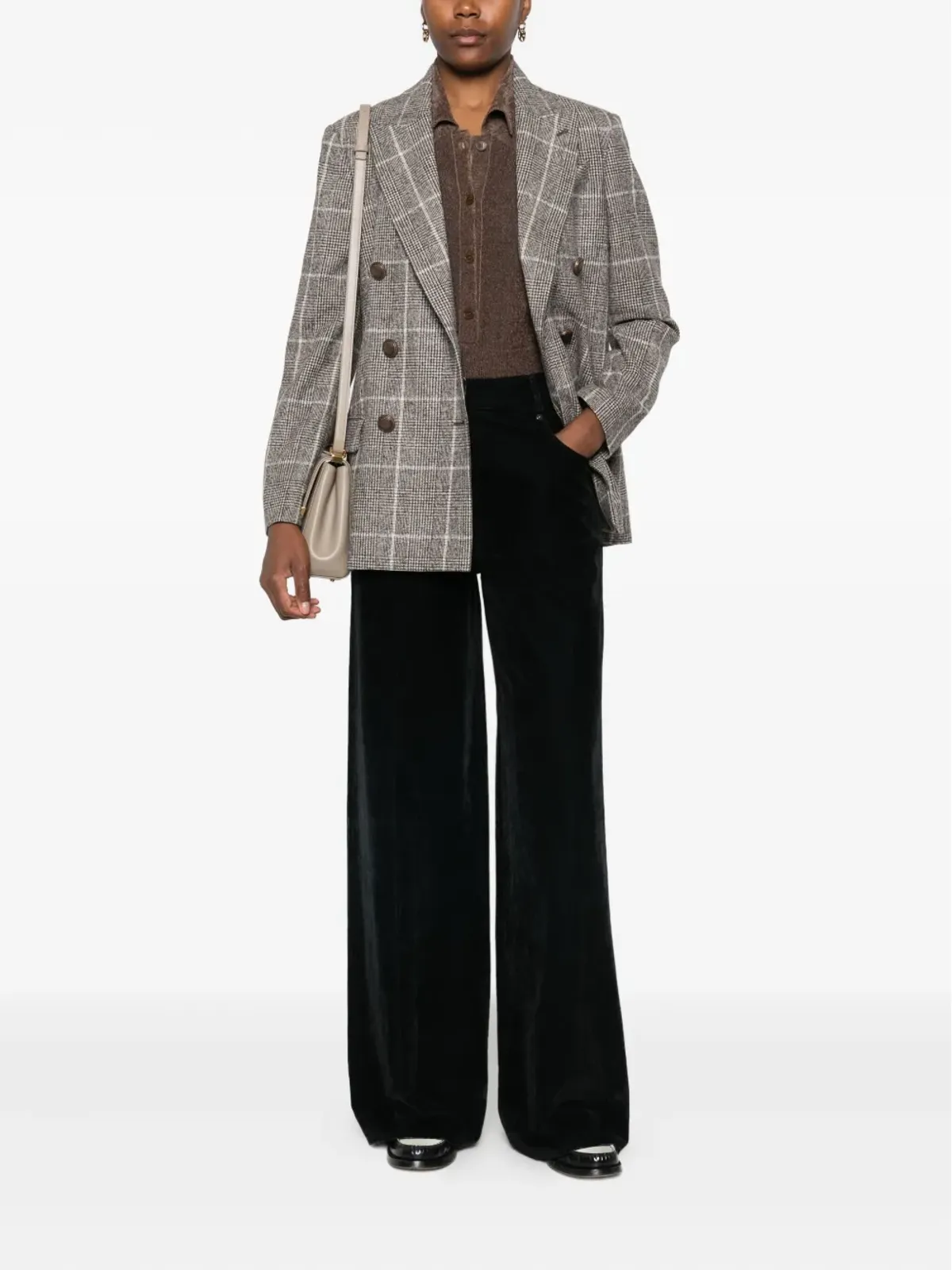 Brunello Cucinelli チェック柄ダブルブレストブレザー - 画像2