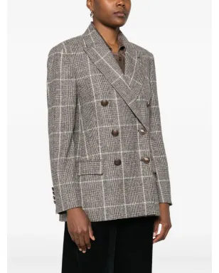 Brunello Cucinelli チェック柄ダブルブレストブレザー - サムネイル3