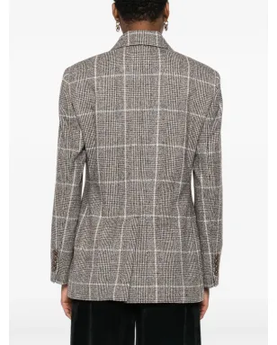 Brunello Cucinelli チェック柄ダブルブレストブレザー - サムネイル4