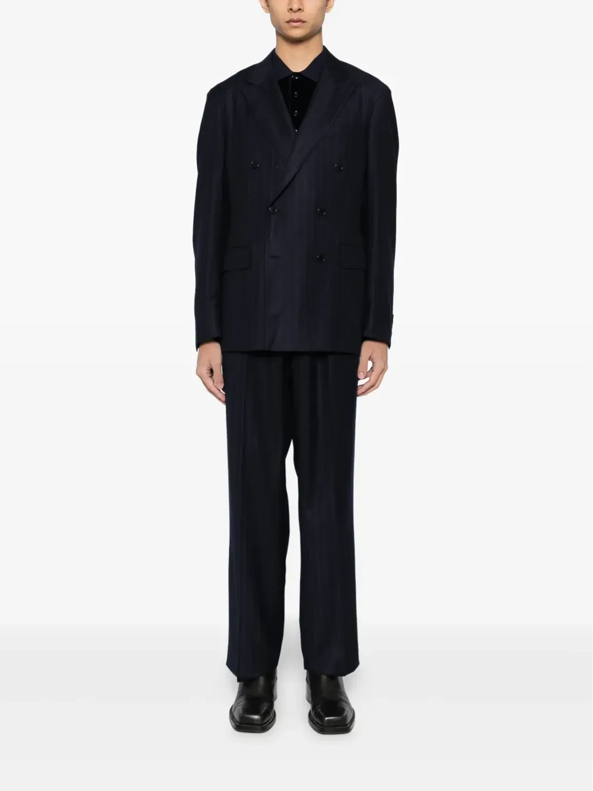 Canali ピンストライプ ダブルブレストスーツ - 画像2