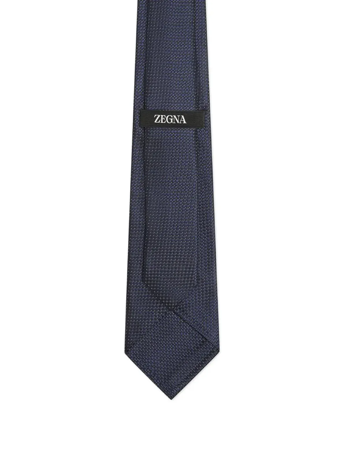 Zegna テクスチャードドットシルクタイ - ブルー - 画像2
