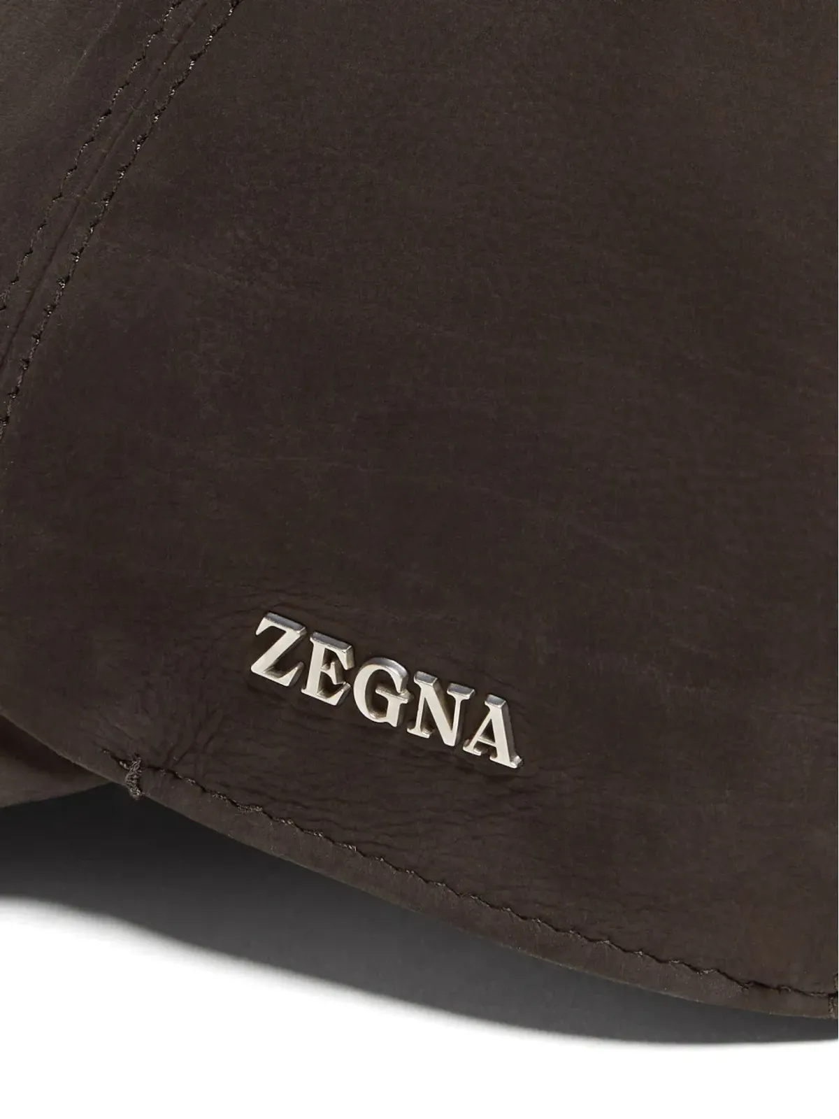 Zegna レザー ベースボールキャップ - 画像3