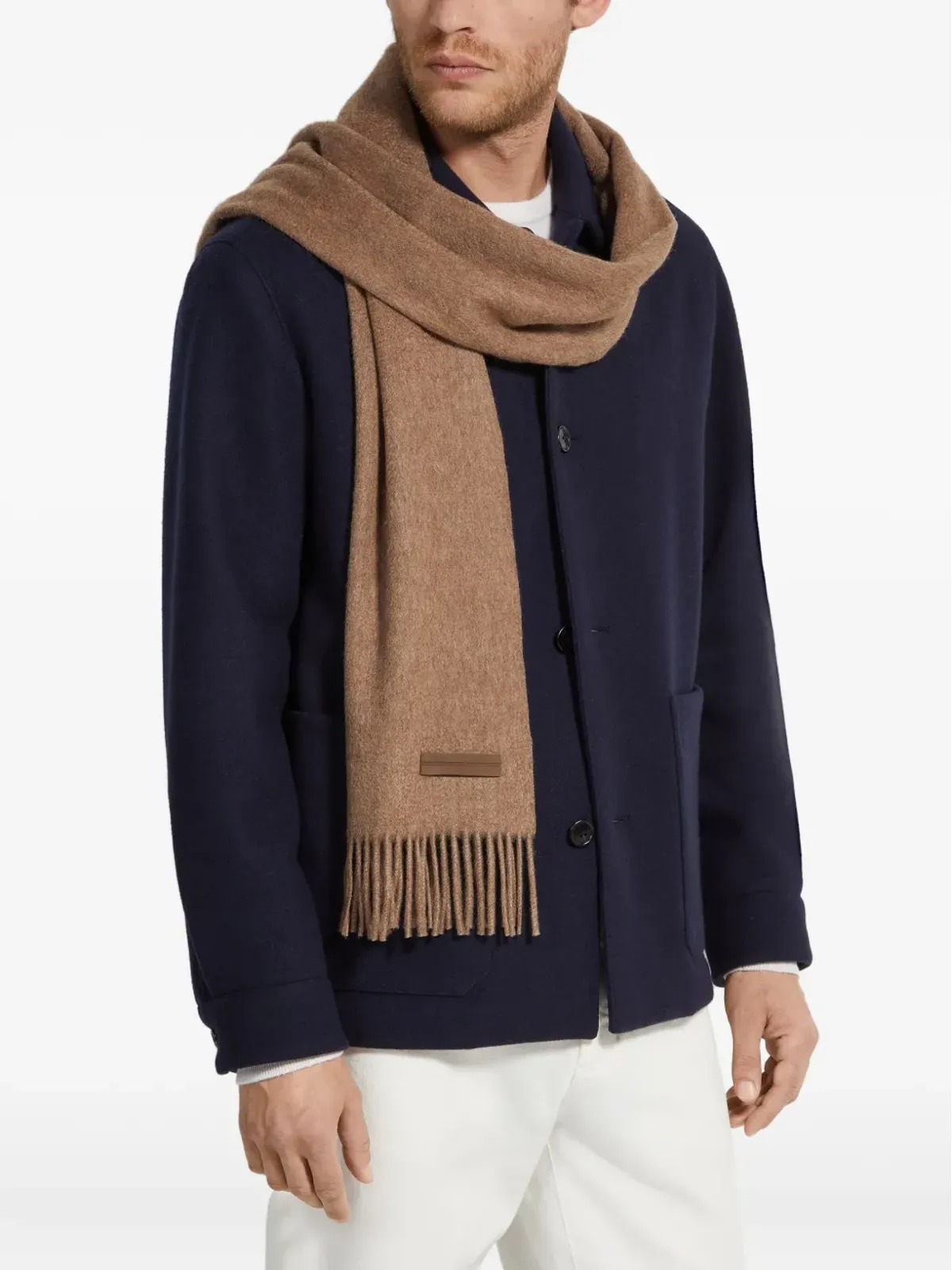 Zegna フリンジ付きカシミヤスカーフ - 画像3