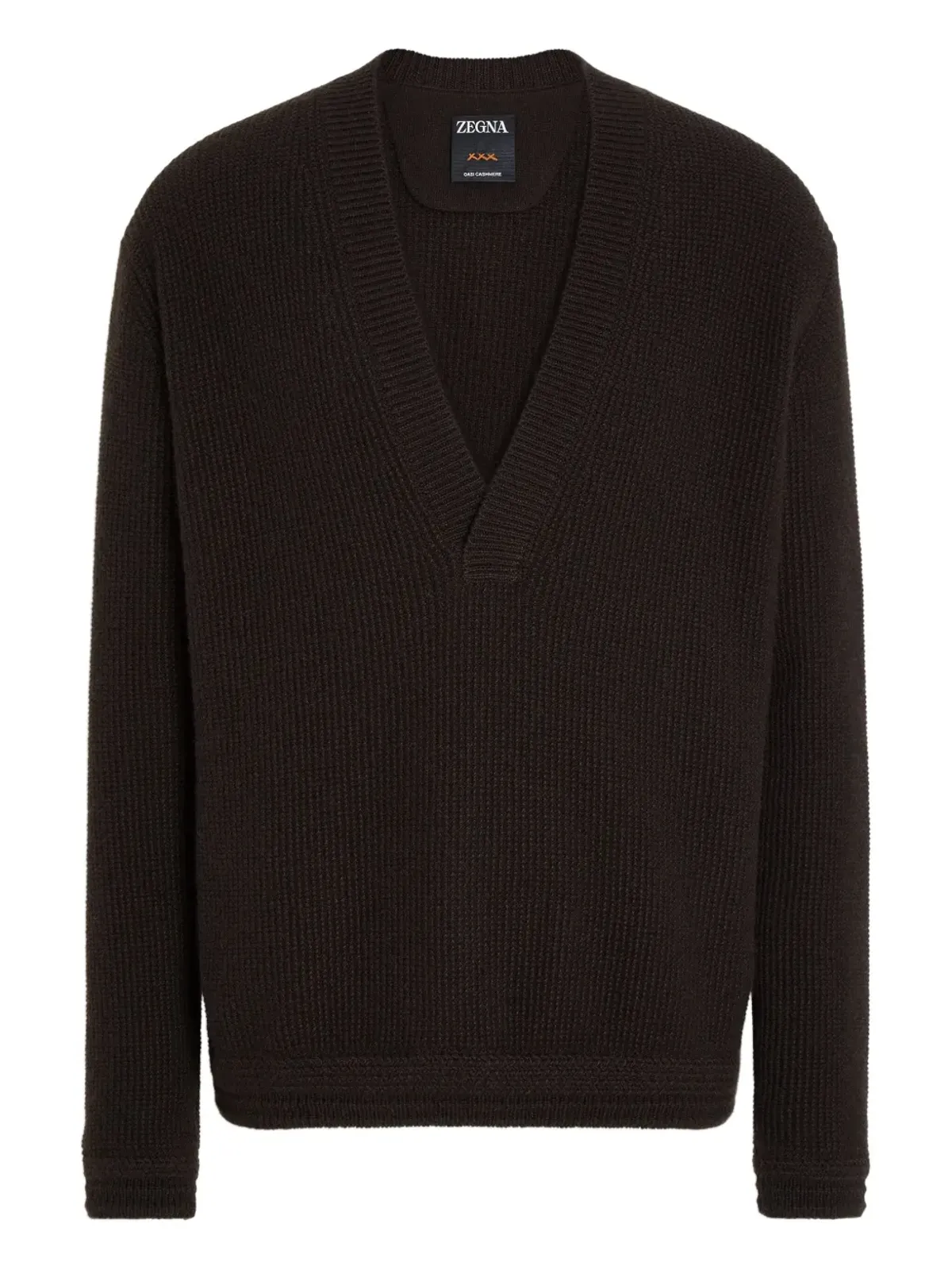 Zegna オアジ Vネック カシミアセーター - 画像1
