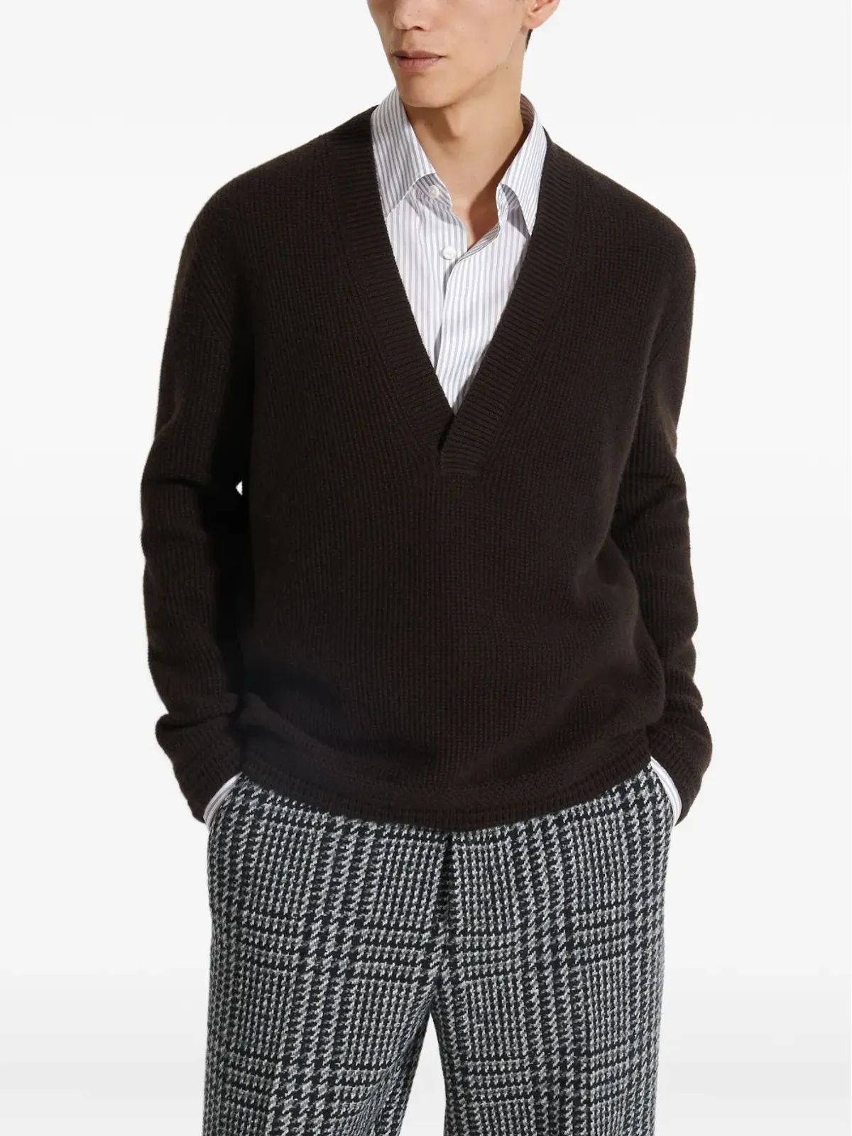 Zegna オアジ Vネック カシミアセーター - 画像2