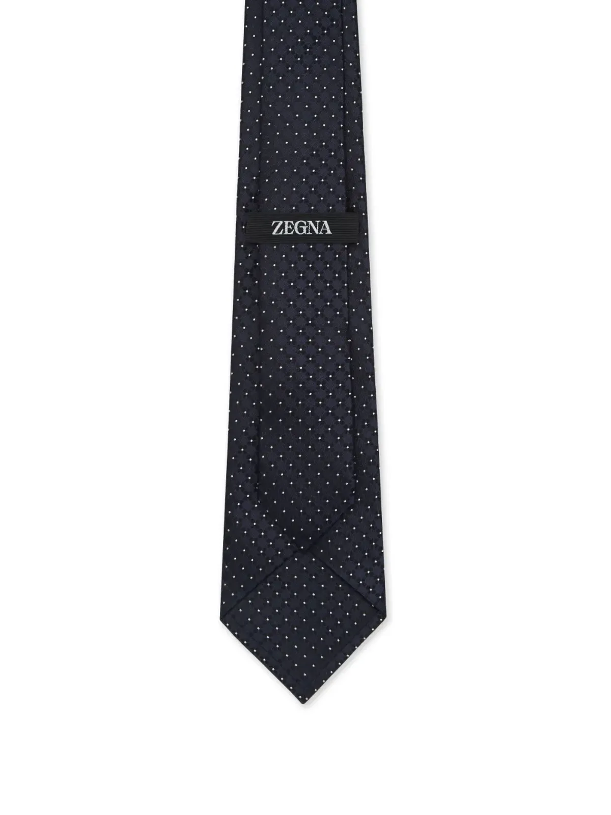 Zegna パターン入りシルクタイ - ブラック - 画像2