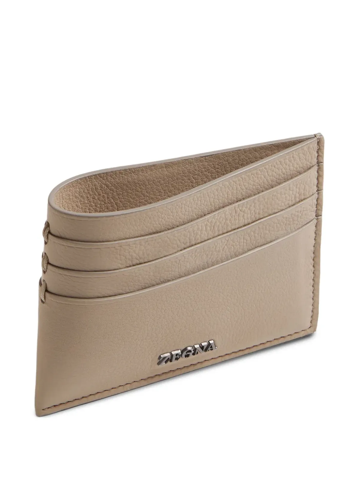 Zegna レザー ロゴプレート カードホルダー - 画像3