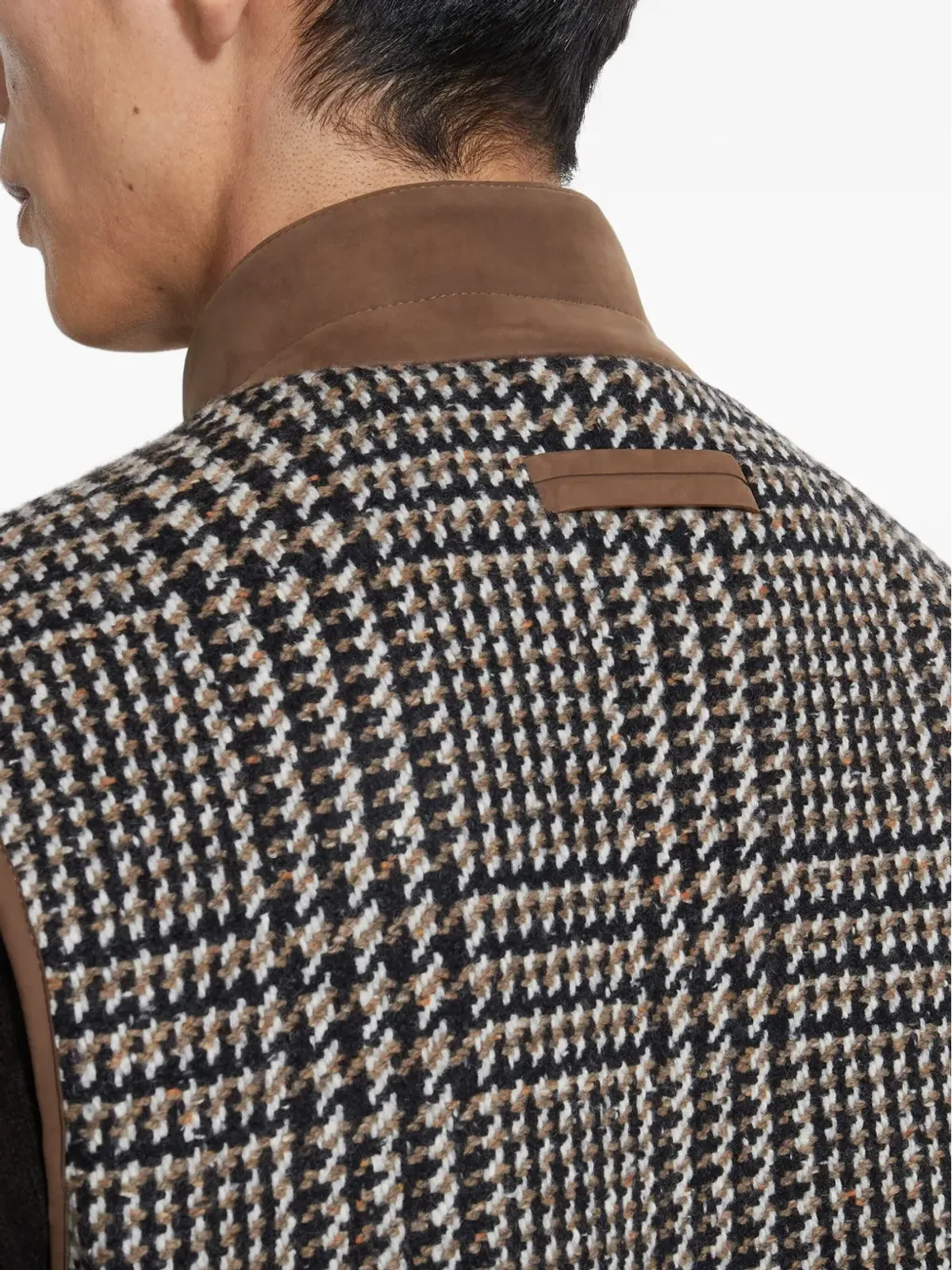 Zegna 千鳥格子ベスト - ブラウン - 画像5