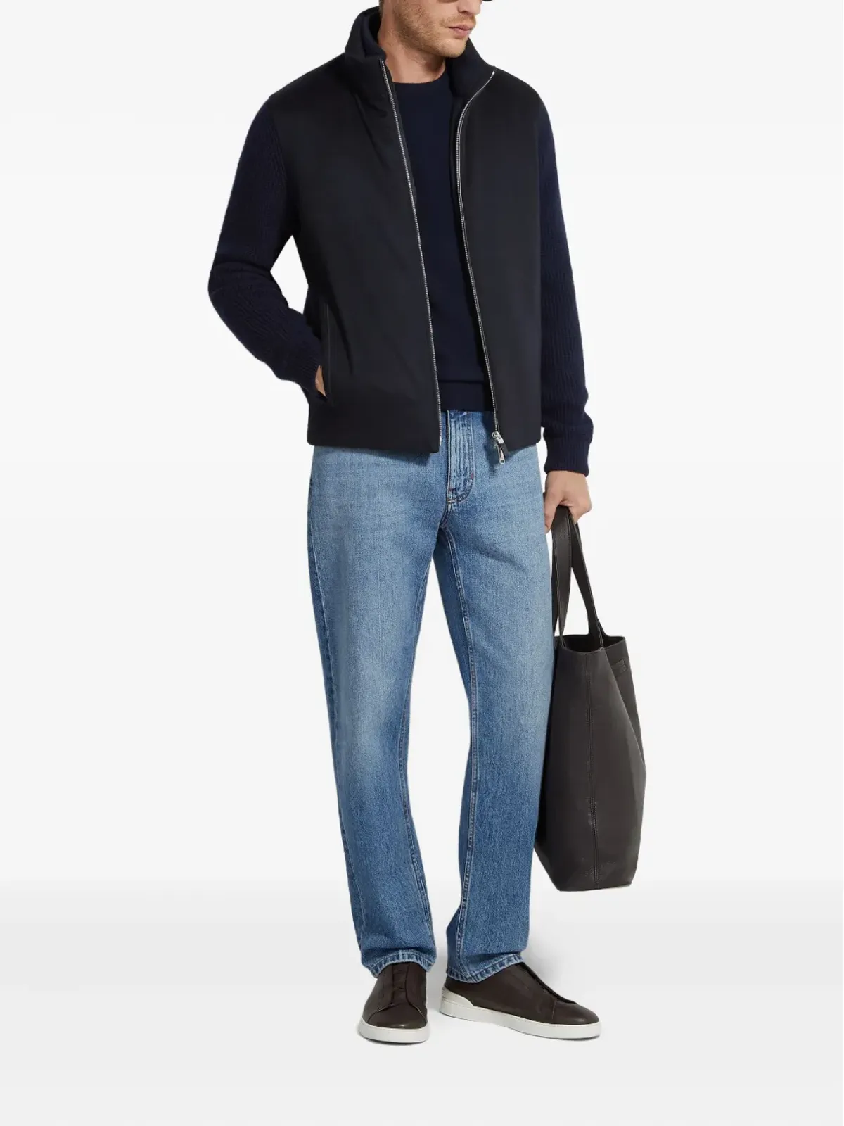 Zegna パネルドジップアップカーディガン - 画像2
