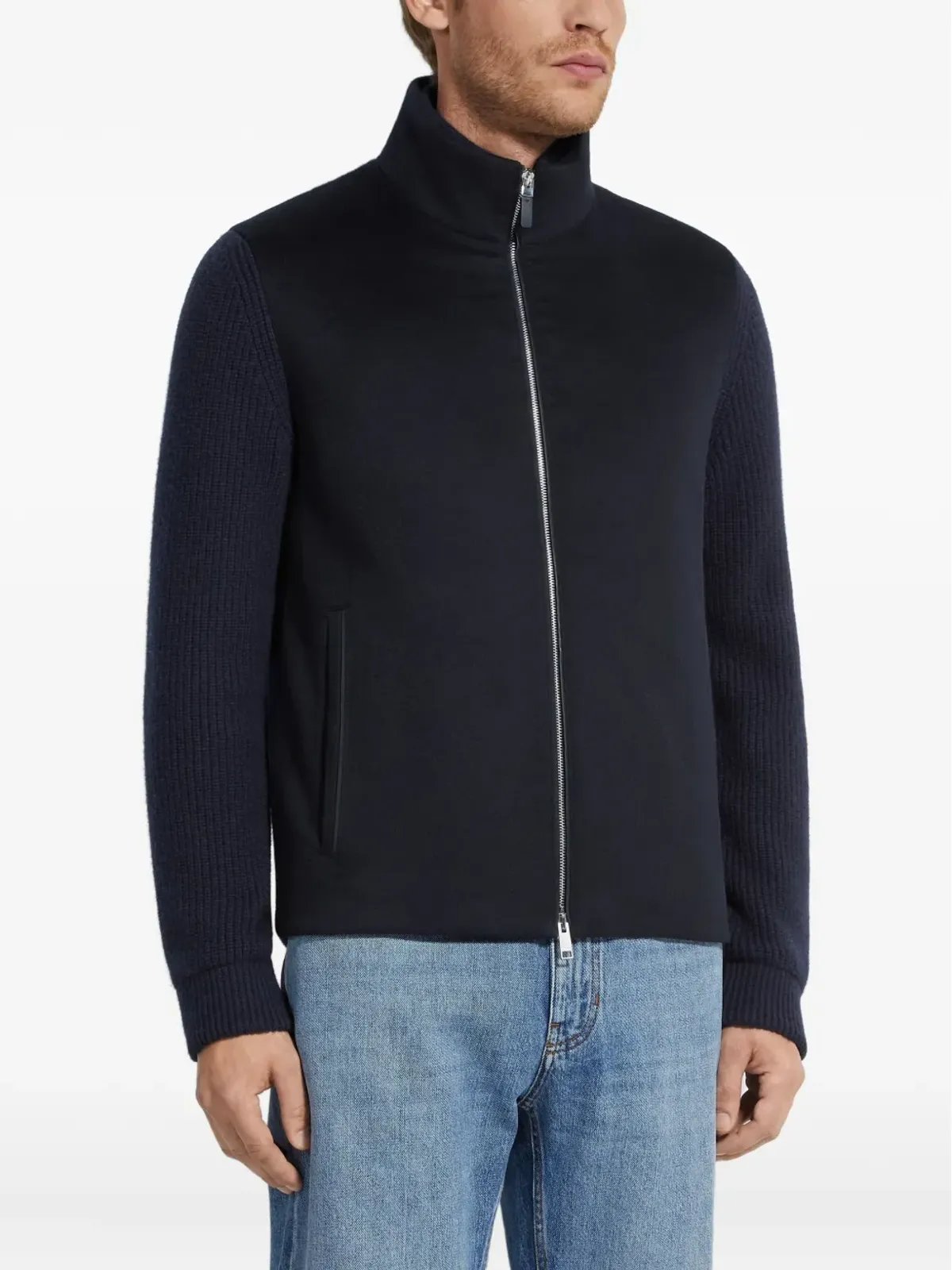 Zegna パネルドジップアップカーディガン - 画像3
