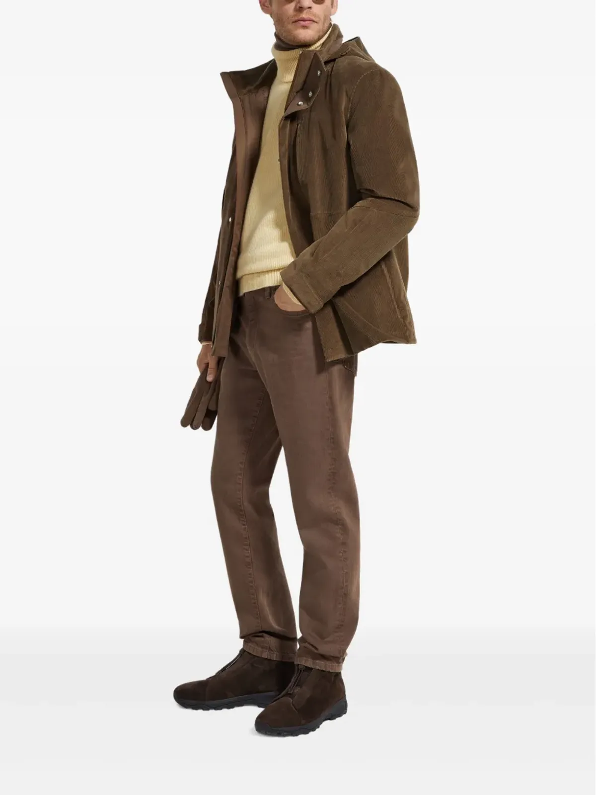 Zegna フーデッド コーデュロイ ジャケット - 画像2