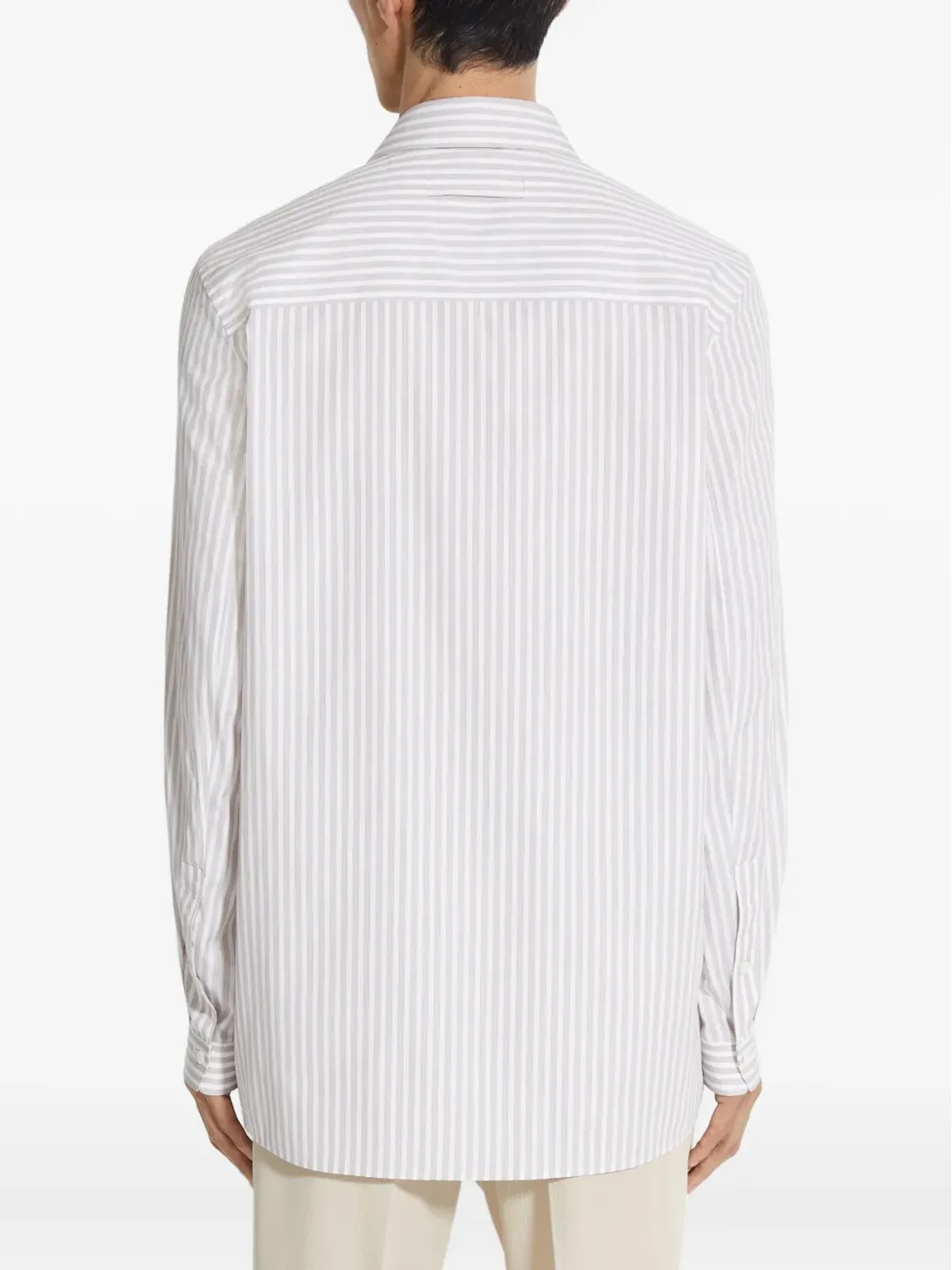 Zegna セントヴェントミラ ストライプコットンシャツ - White - 画像4