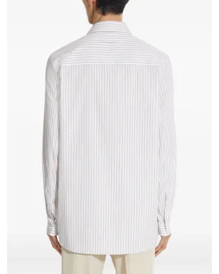 Zegna セントヴェントミラ ストライプコットンシャツ - White - サムネイル4