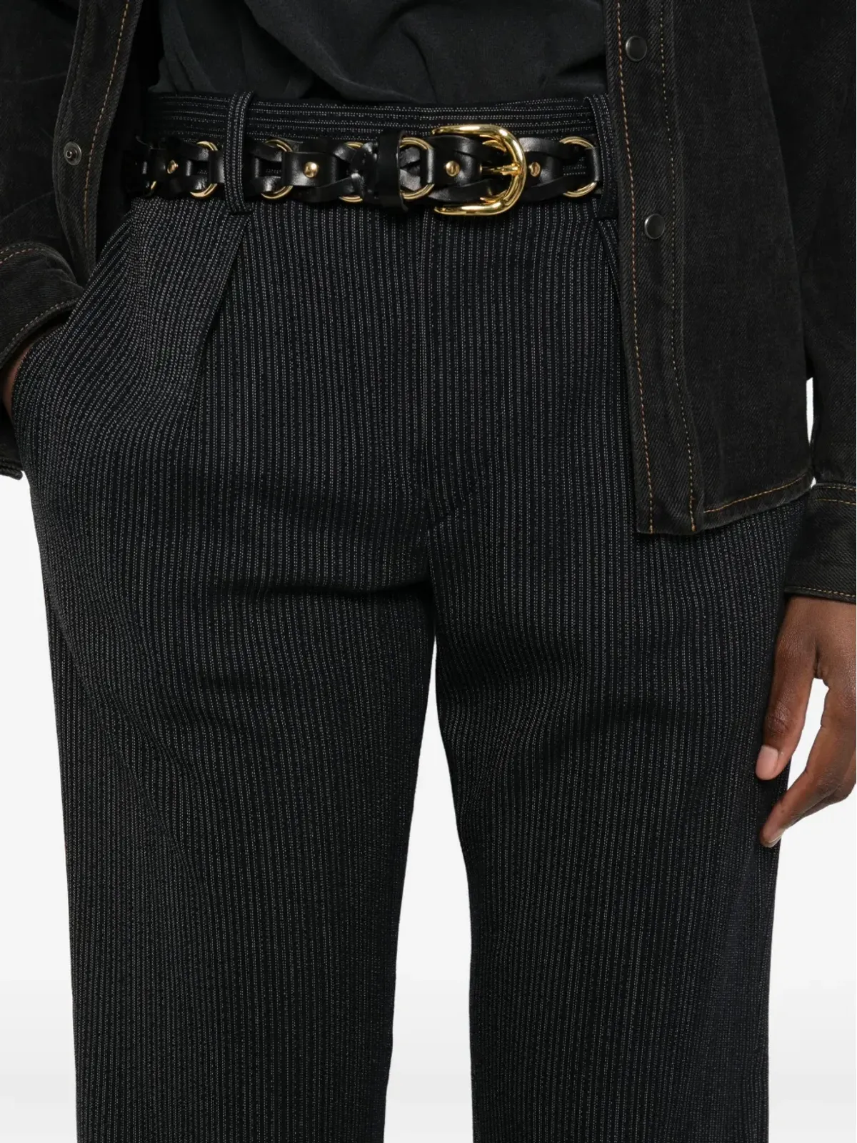ISABEL MARANT ピンストライプ柄プリーツパンツ - 画像5