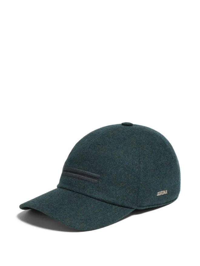 ZEGNA Zegna mélange Oasi cashmere ベースボールキャップ - Greenの商品画像