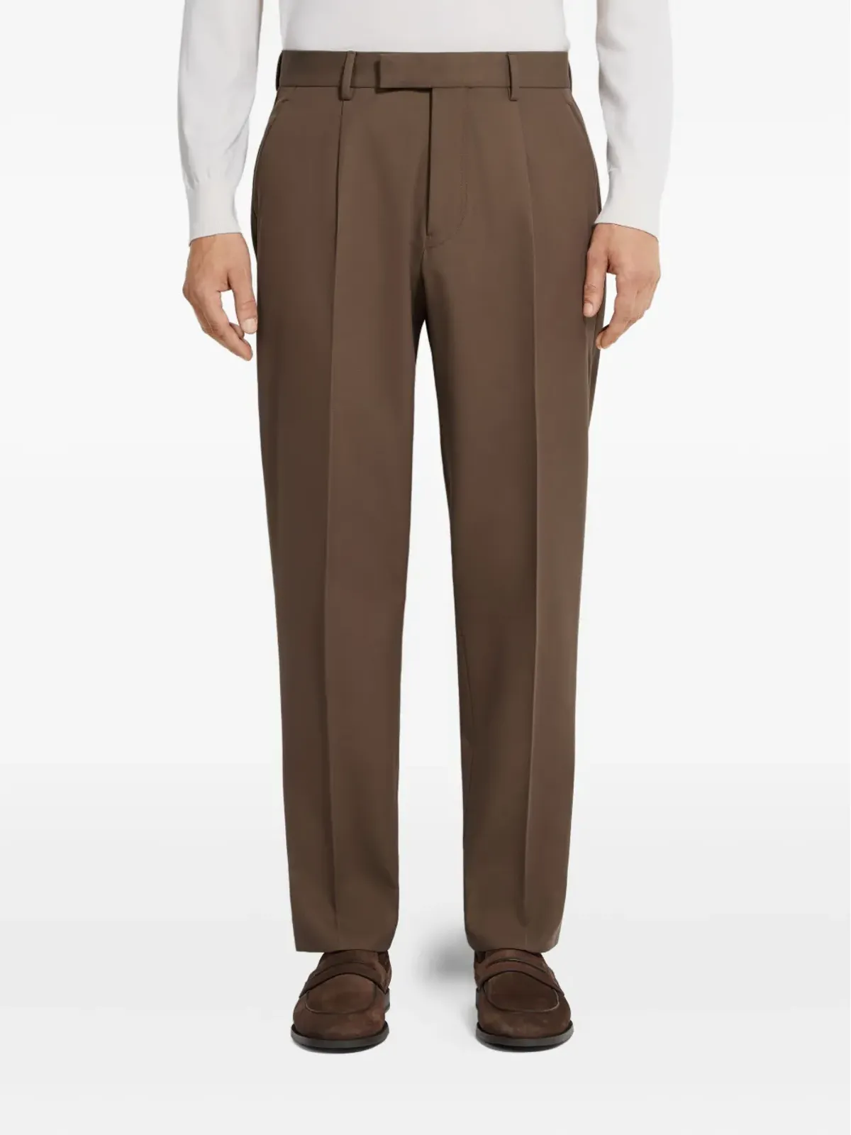 Zegna プリーツ入りサイドポケットパンツ - ブラウン - 画像3
