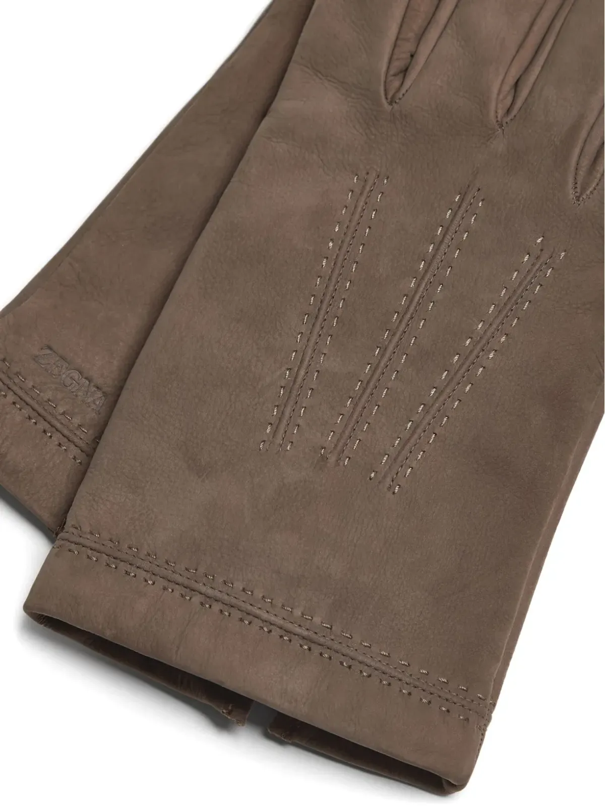 Zegna レザーグローブ - Brown - 画像2