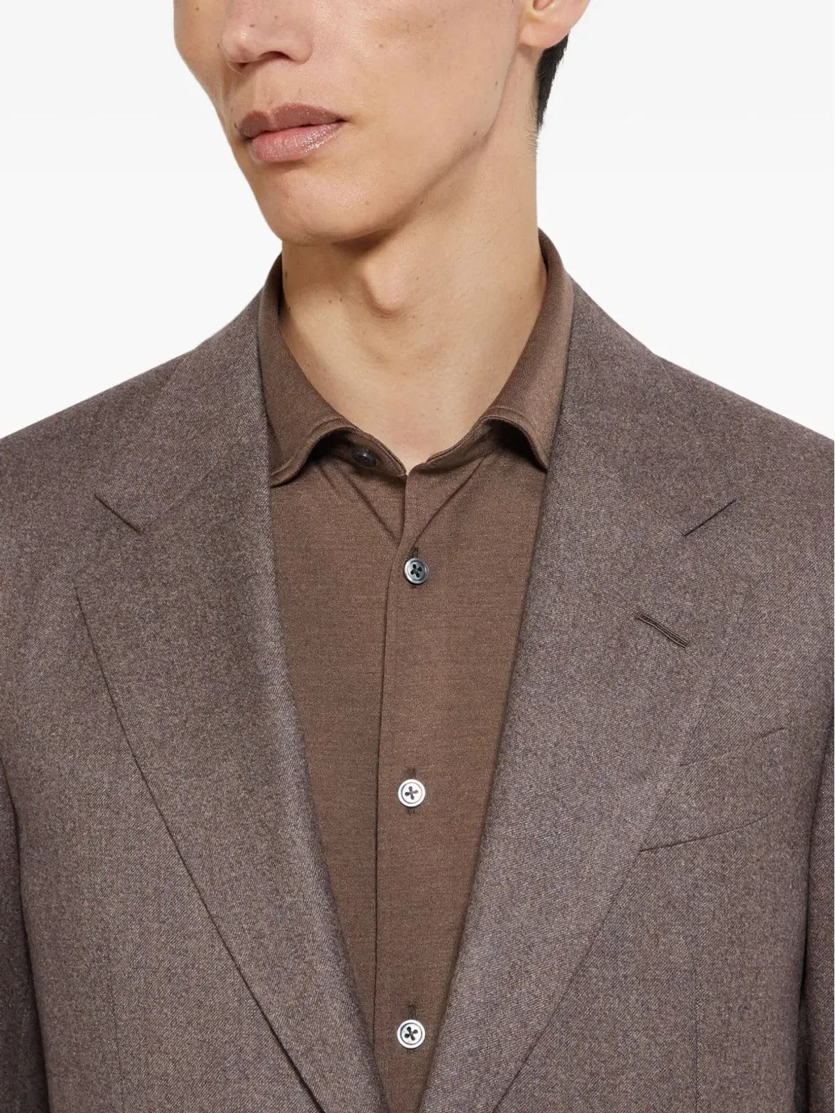 Zegna シングルブレスト メランジスーツ - 画像5