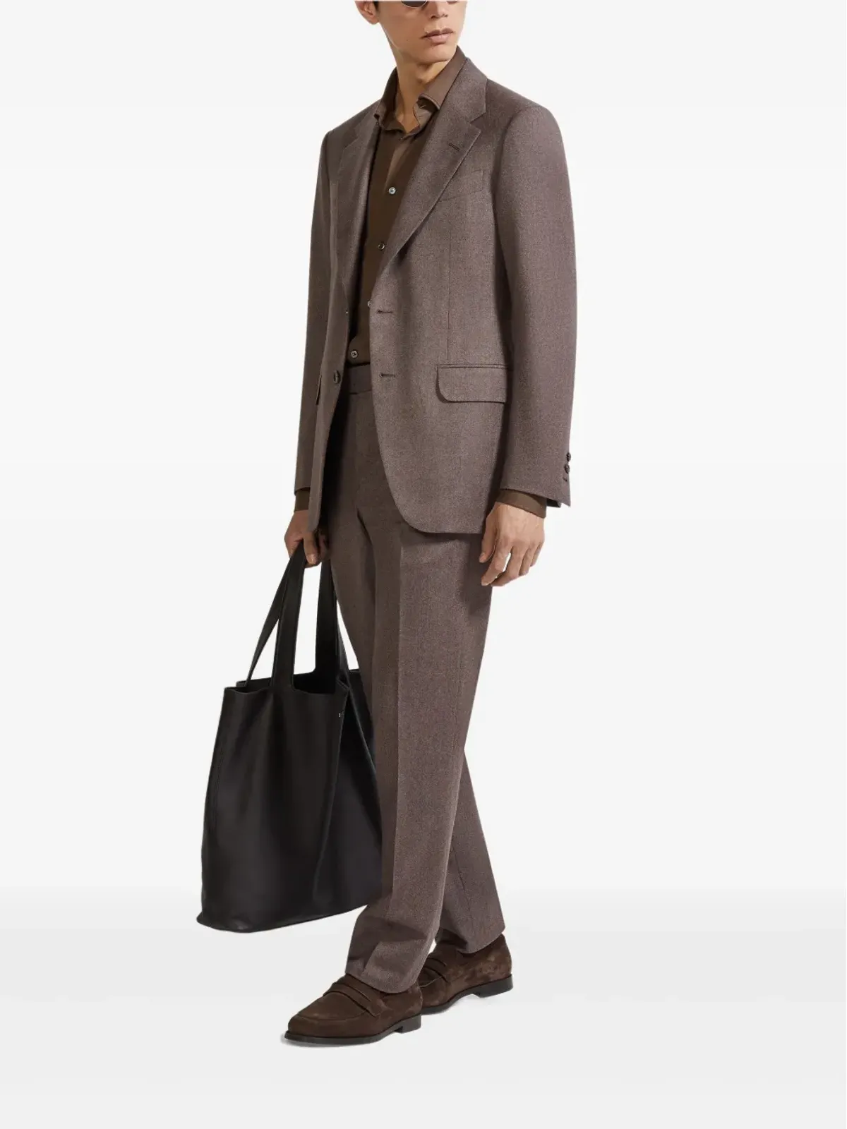Zegna シングルブレスト メランジスーツ - 画像2