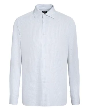 Zegna チェック柄コットンシャツ - ブルー - サムネイル1